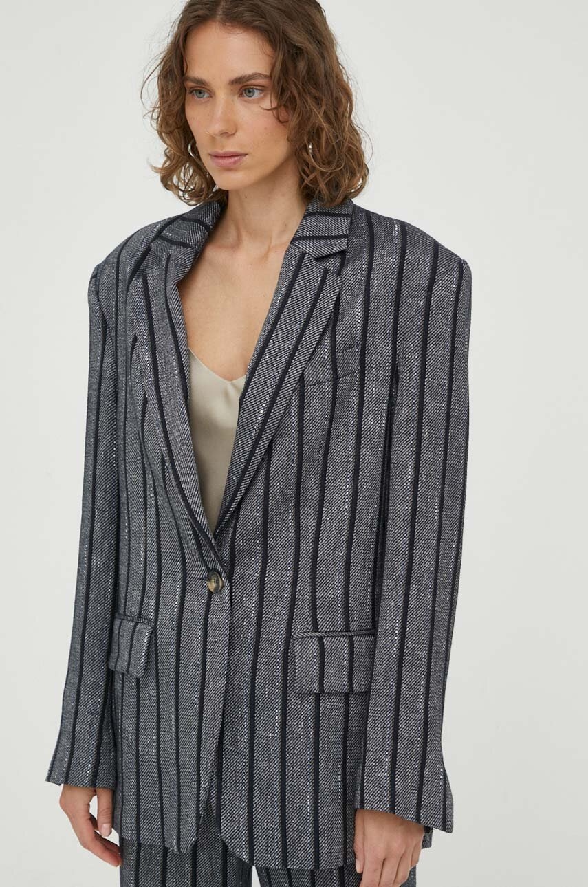 Blazer με μείγμα λινών Day Birger et Mikkelsen χρώμα: μαύρο φωτογραφία