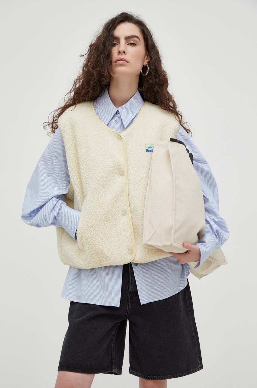 American Vintage vesta culoarea bej, de tranzitie