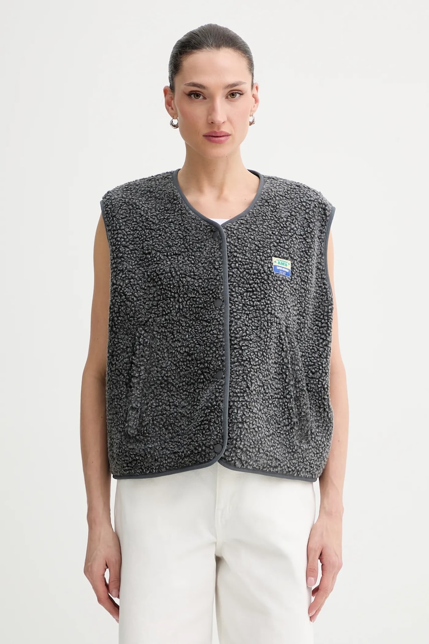 American Vintage bezrękawnik VESTE AMPLE kolor szary przejściowy HOK16BH23