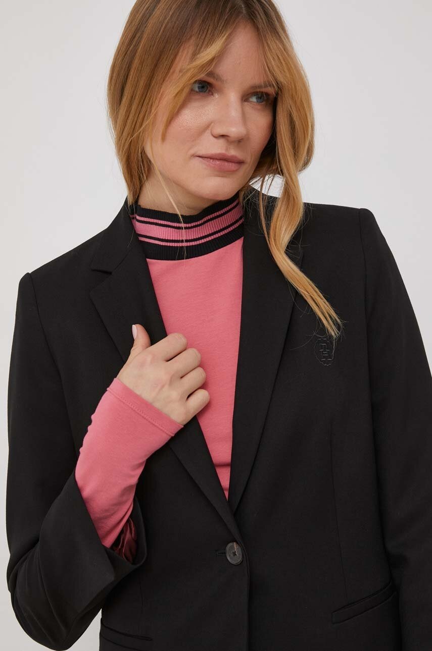 Σακάκι Tommy Hilfiger χρώμα: μαύρο φωτογραφία