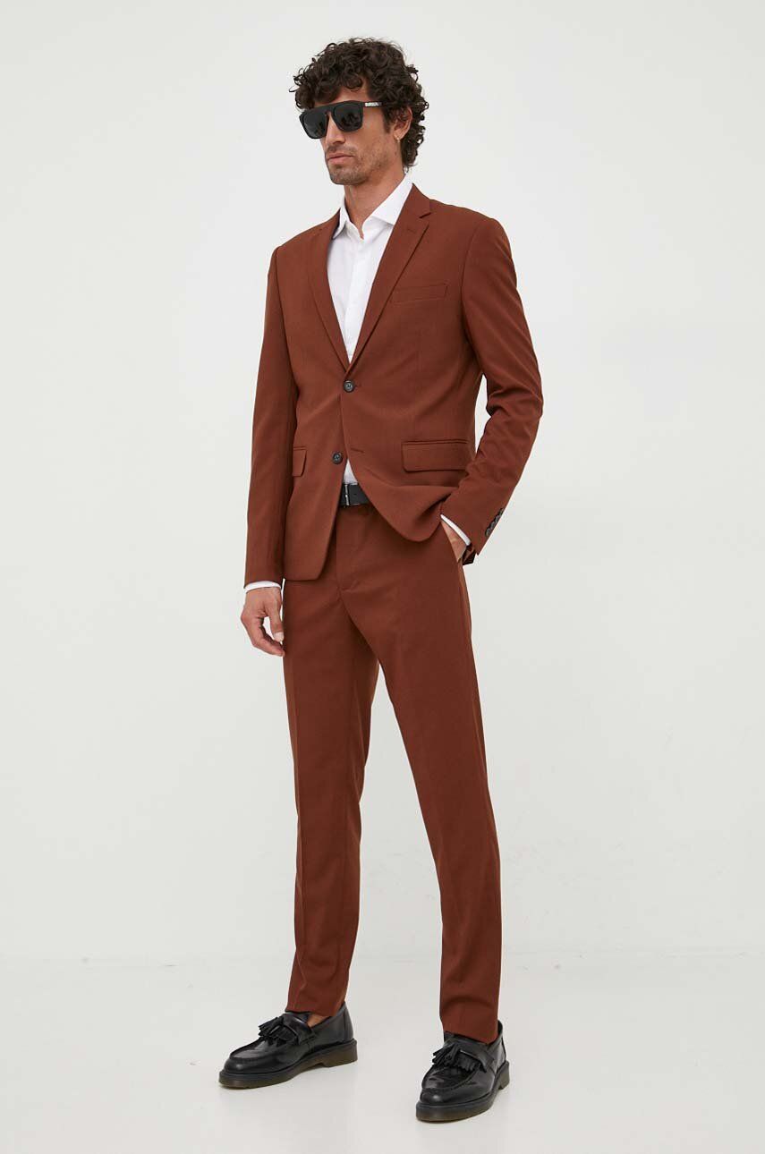 E-shop Oblek Lindbergh pánský, hnědá barva