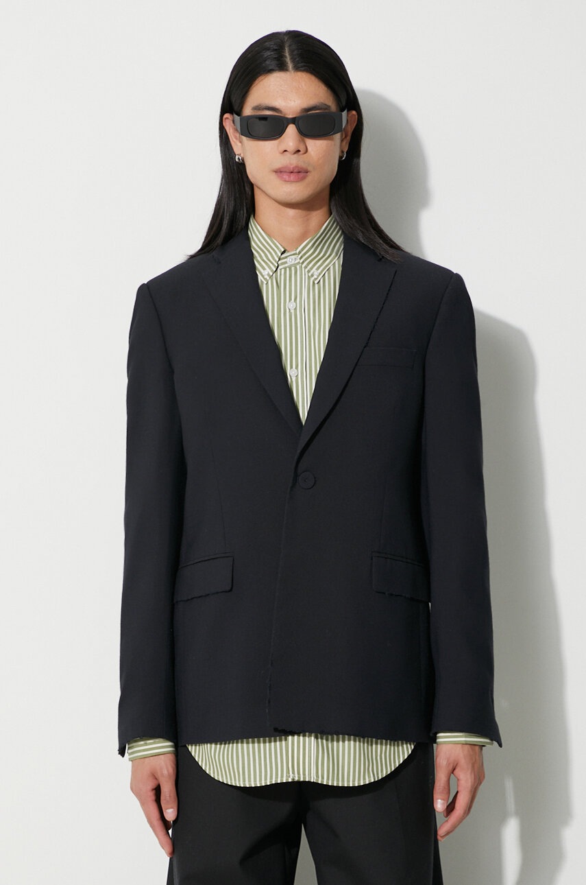 424 sacou din lână culoarea bleumarin, 35424G02C 236502