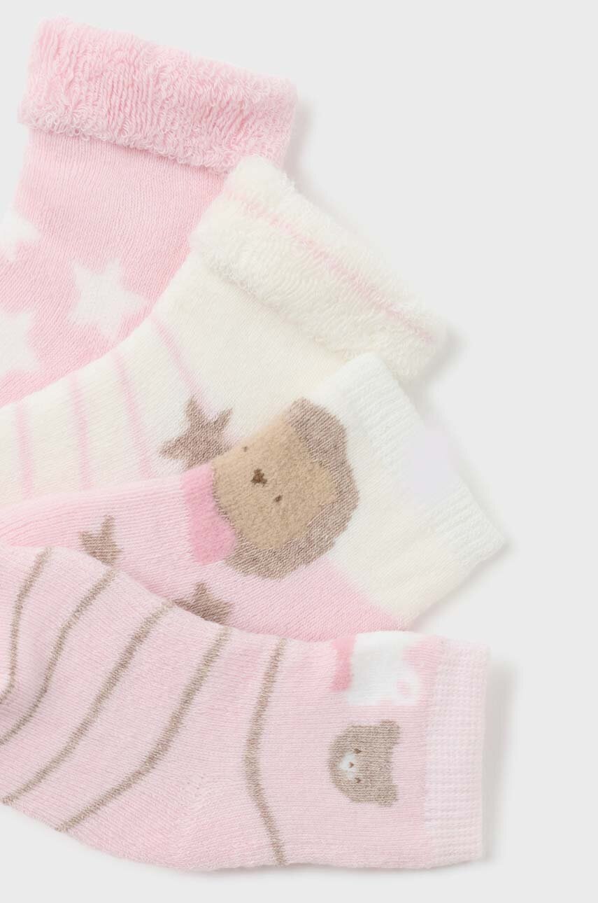Носки для младенцев Mayoral Newborn 4 шт цвет розовый