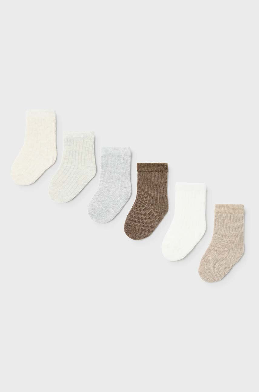 Kojenecké ponožky Mayoral Newborn 6-pack béžová barva - béžová -  70 % Bavlna