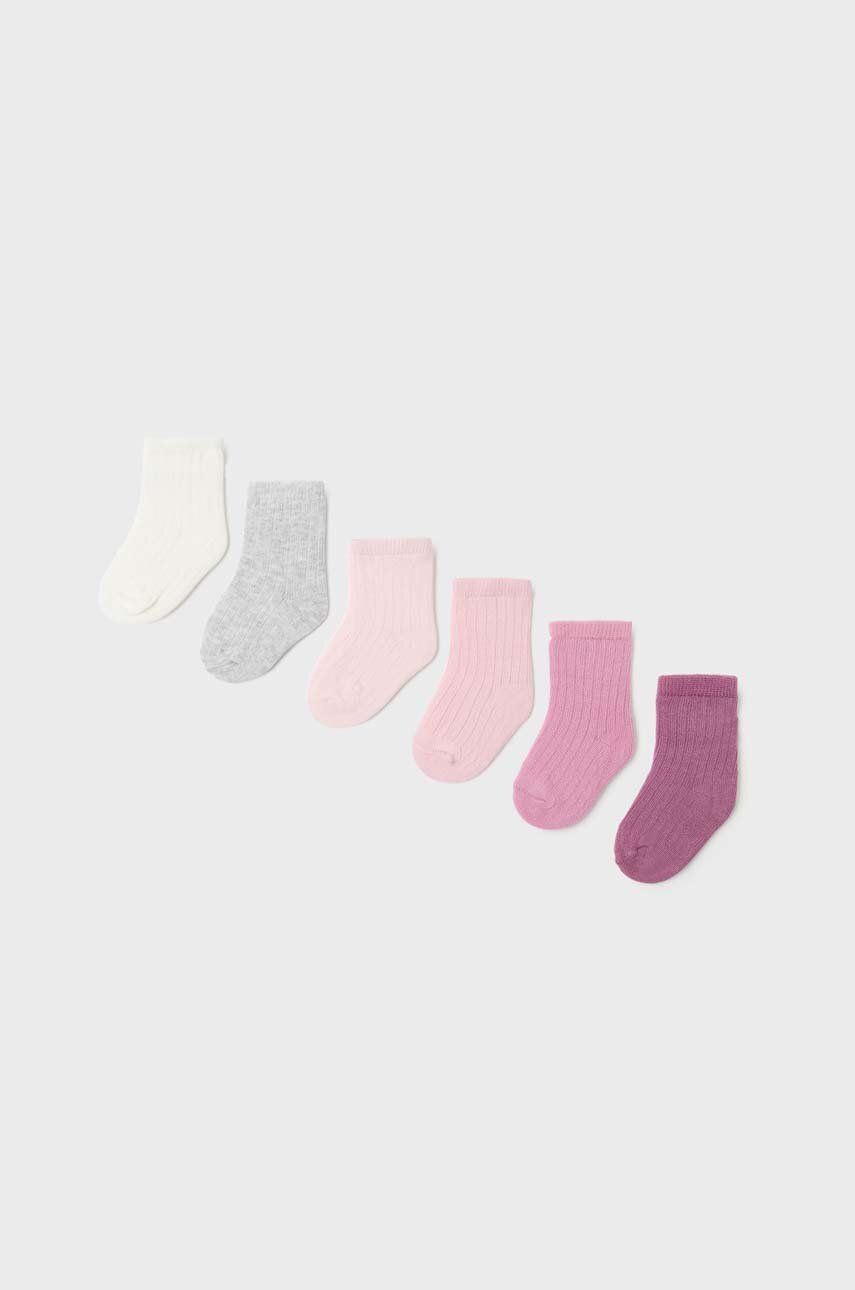 Levně Kojenecké ponožky Mayoral Newborn 6-pack růžová barva
