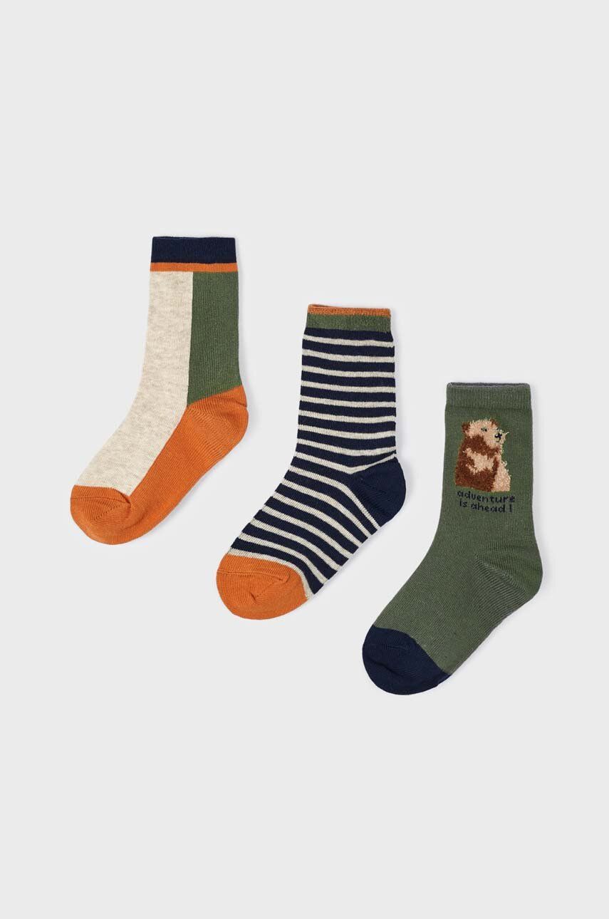 Levně Dětské ponožky Mayoral 3-pack zelená barva