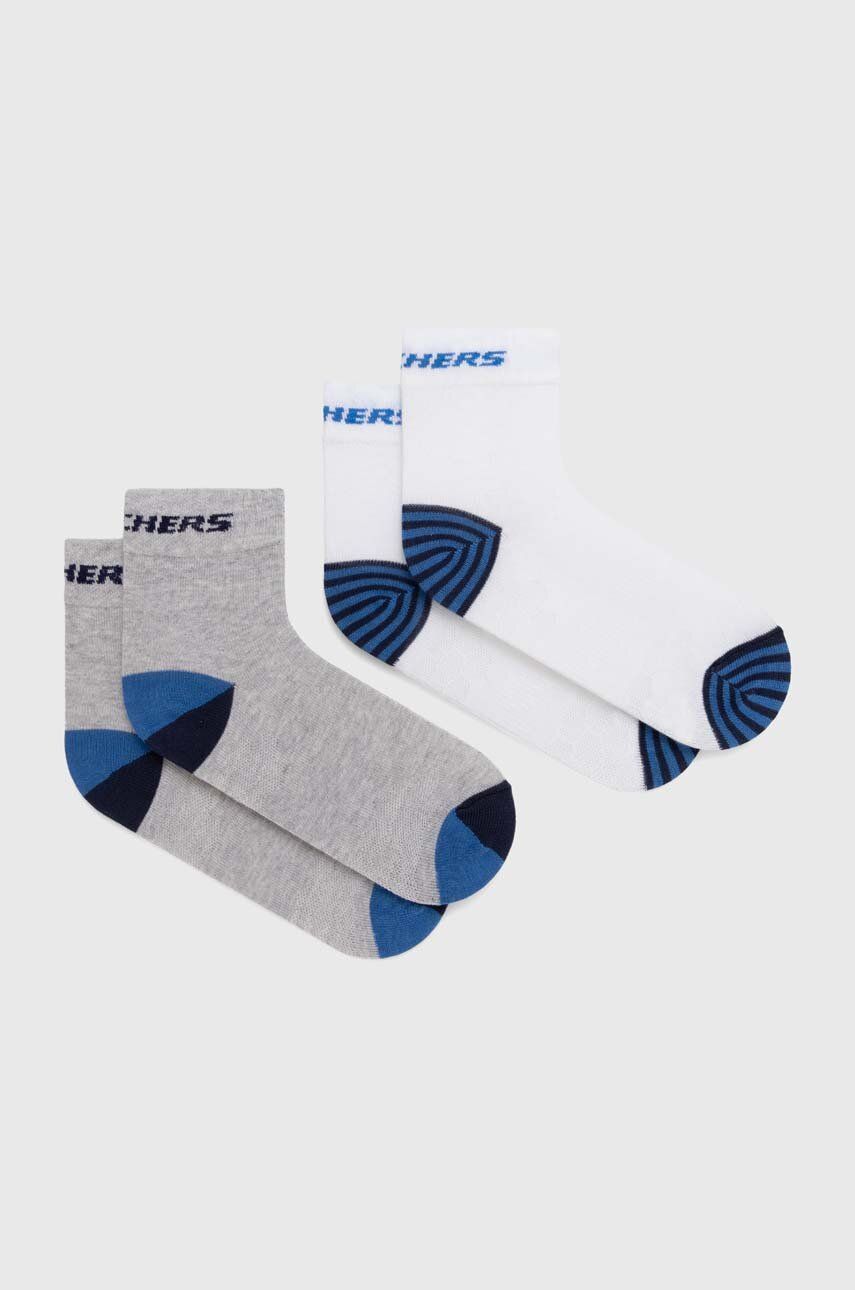 Dětské ponožky Skechers MESH VENTILATION ORGANIC STRIPE 4-pack bílá barva - bílá - 78 % Bavlna