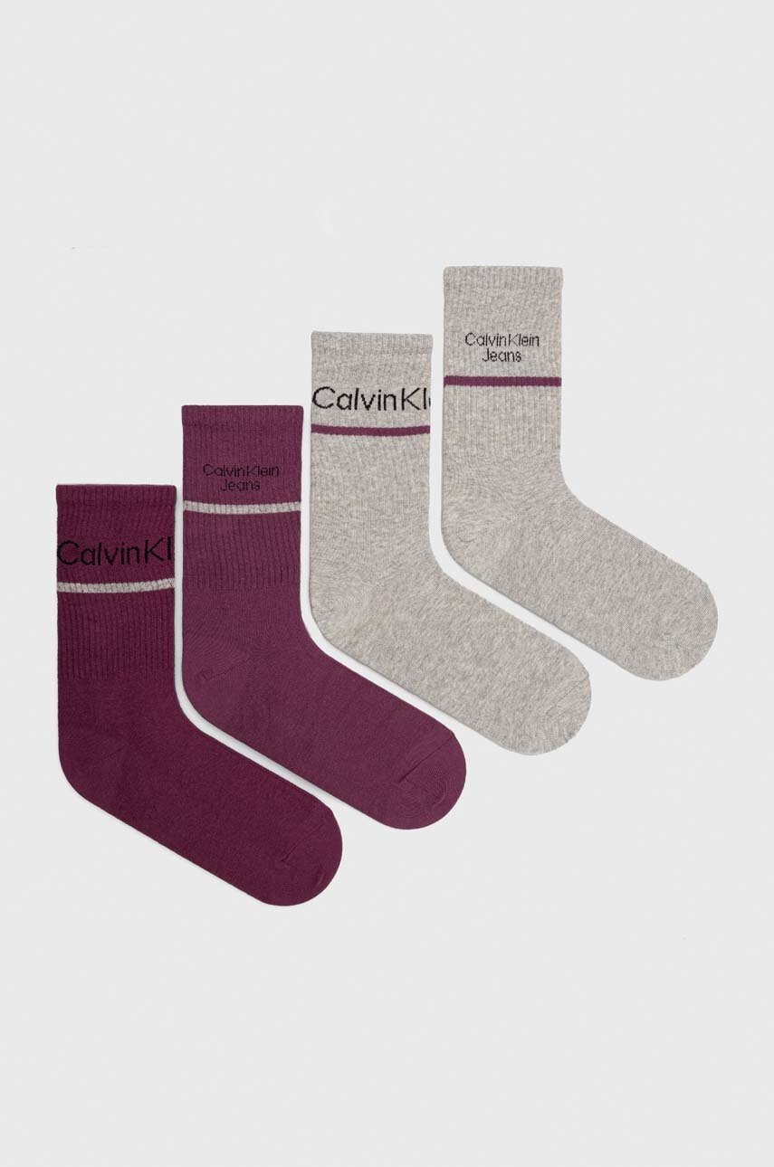 

Чорапи Calvin Klein Jeans (4 броя) в лилаво, Виолетов