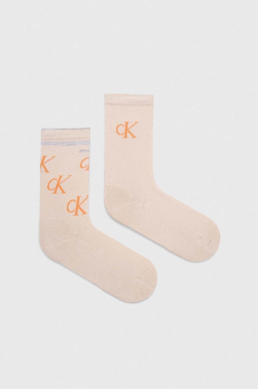 

Чорапи Calvin Klein Jeans (2 броя) в бежово, Бежов