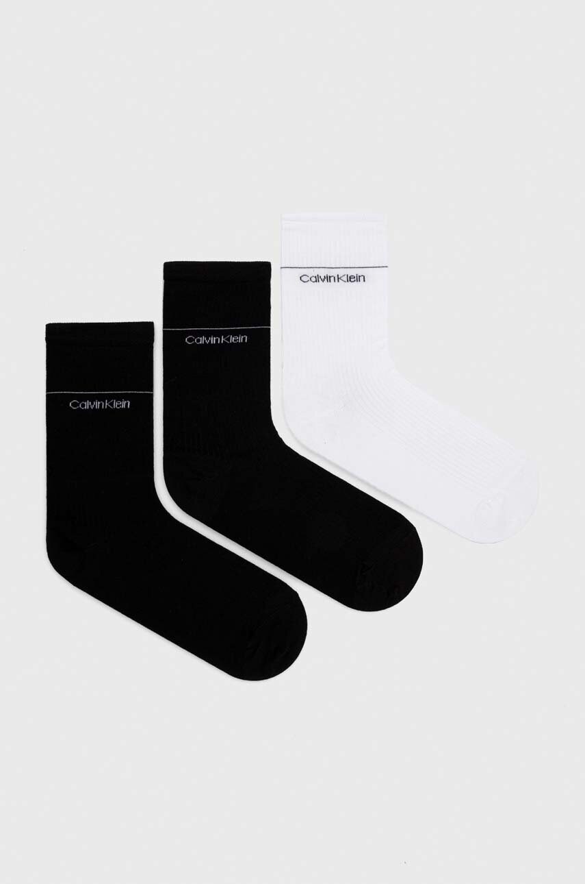 

Чорапи Calvin Klein (3 броя) в черно, Черен