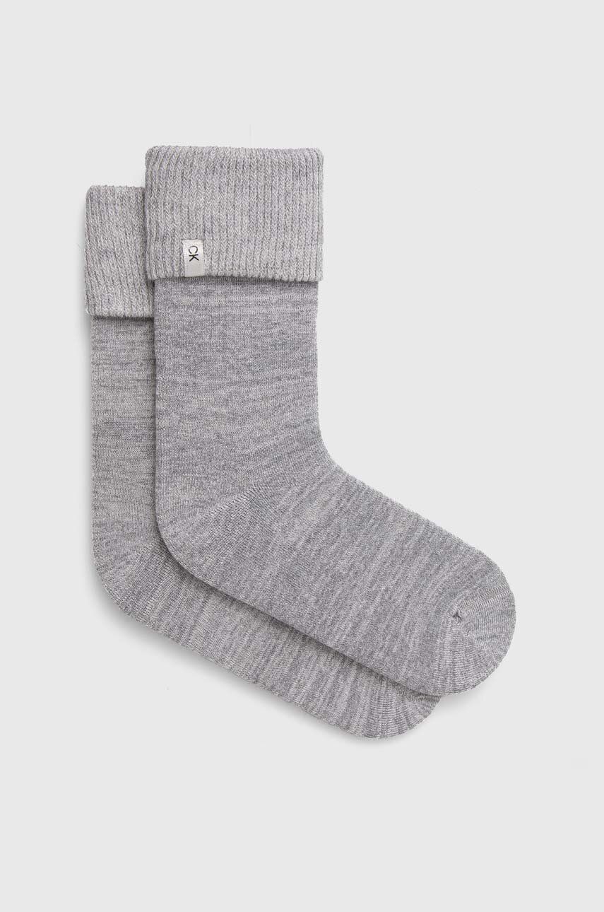 Levně Ponožky Calvin Klein dámské, šedá barva