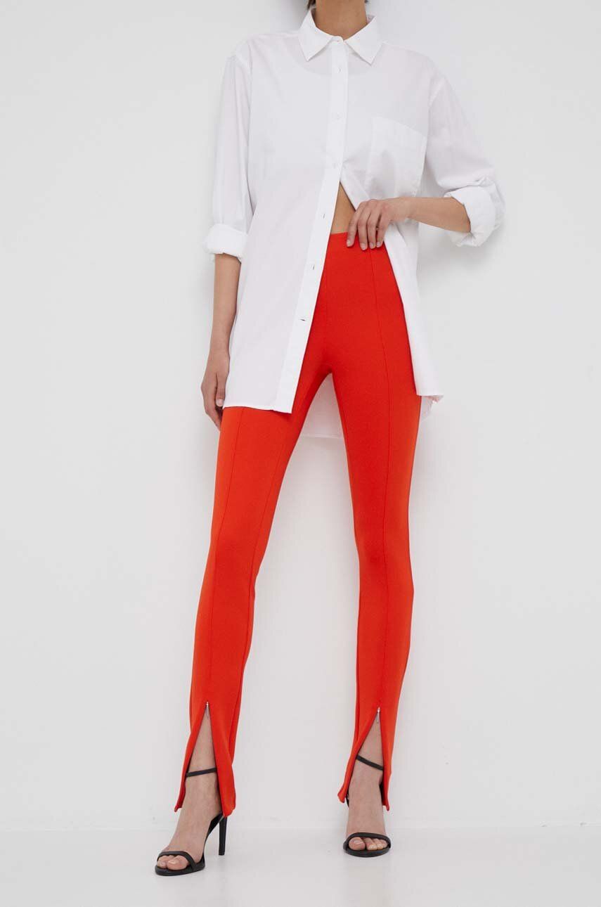 E-shop Kalhoty Calvin Klein dámské, oranžová barva