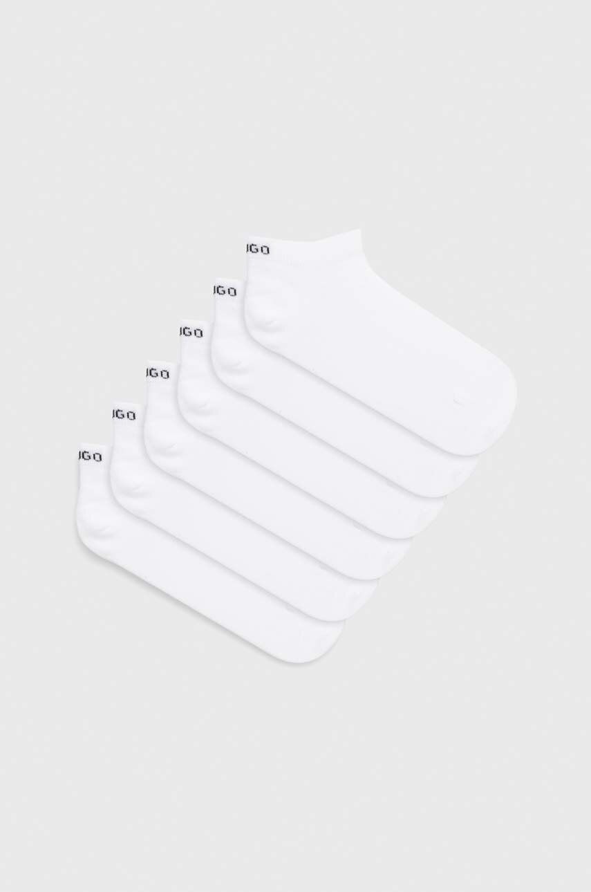 Levně Ponožky HUGO 6-pack dámské, bílá barva
