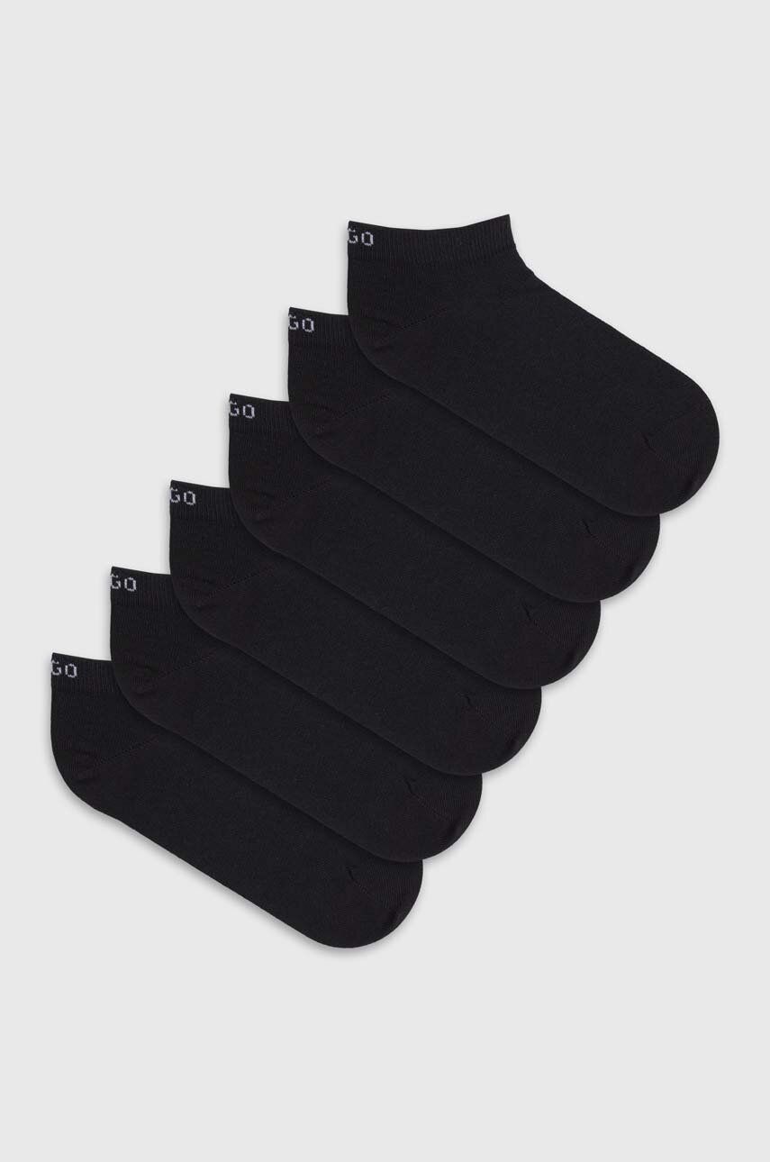 Levně Ponožky HUGO 6-pack dámské, černá barva, 50483086