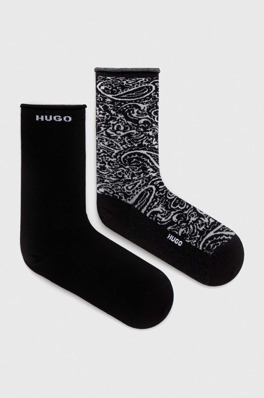 

Шкарпетки HUGO 2-pack жіночі колір чорний