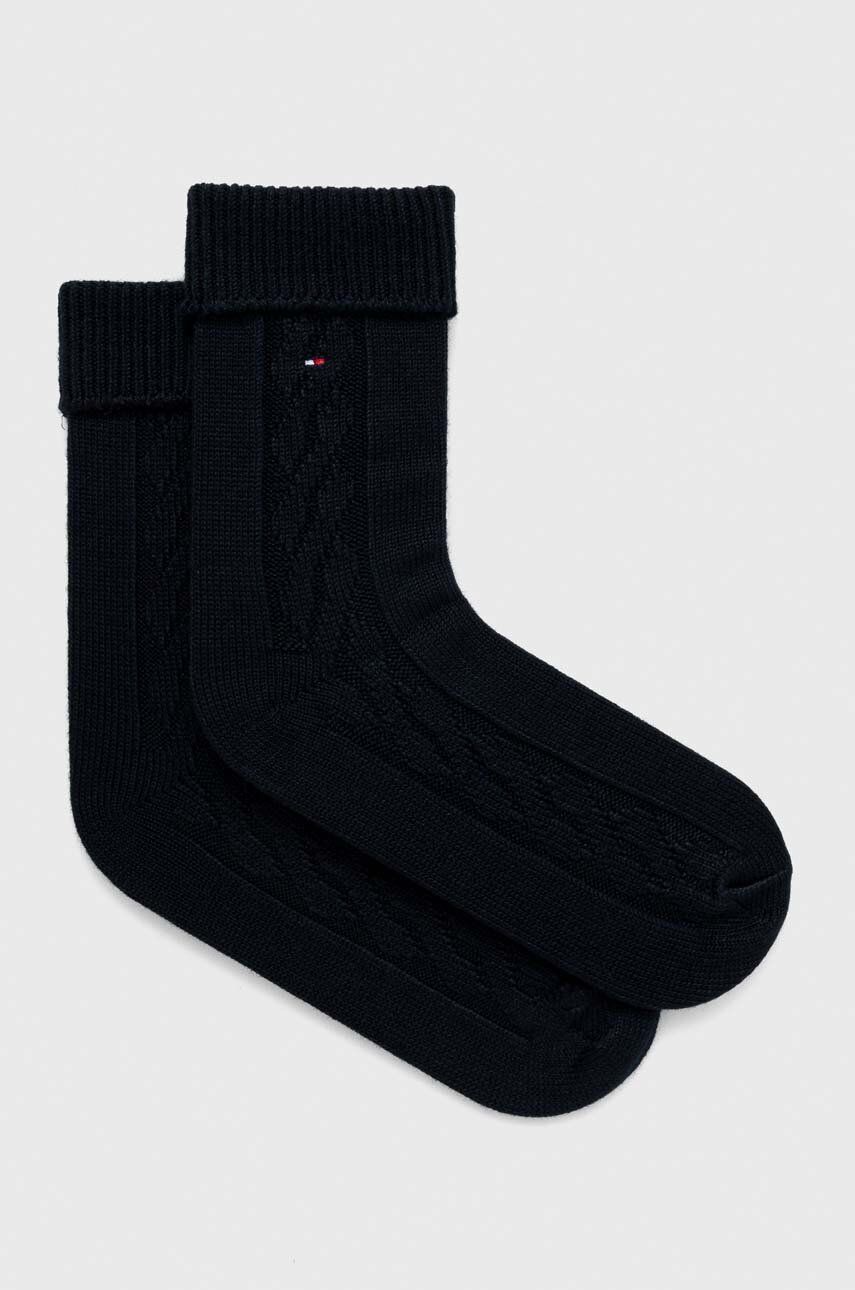 Ponožky s příměsí vlny Tommy Hilfiger tmavomodrá barva