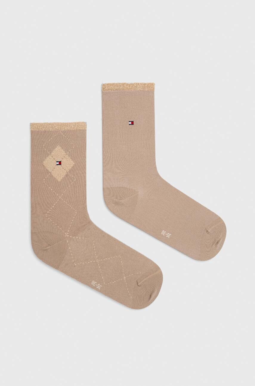 

Шкарпетки Tommy Hilfiger 2-pack жіночі колір бежевий
