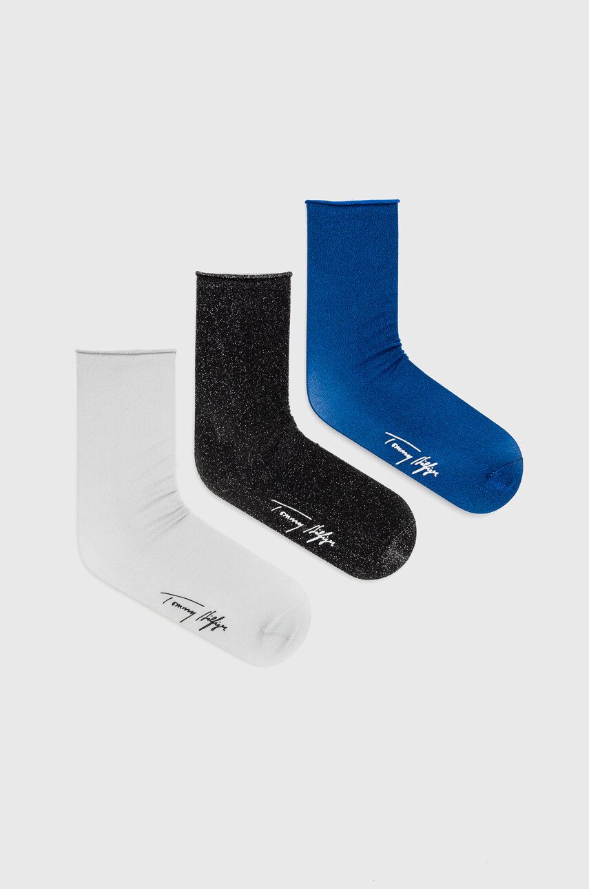 Ponožky Tommy Hilfiger 3-pack dámské, černá barva - černá - 77 % Polyamid