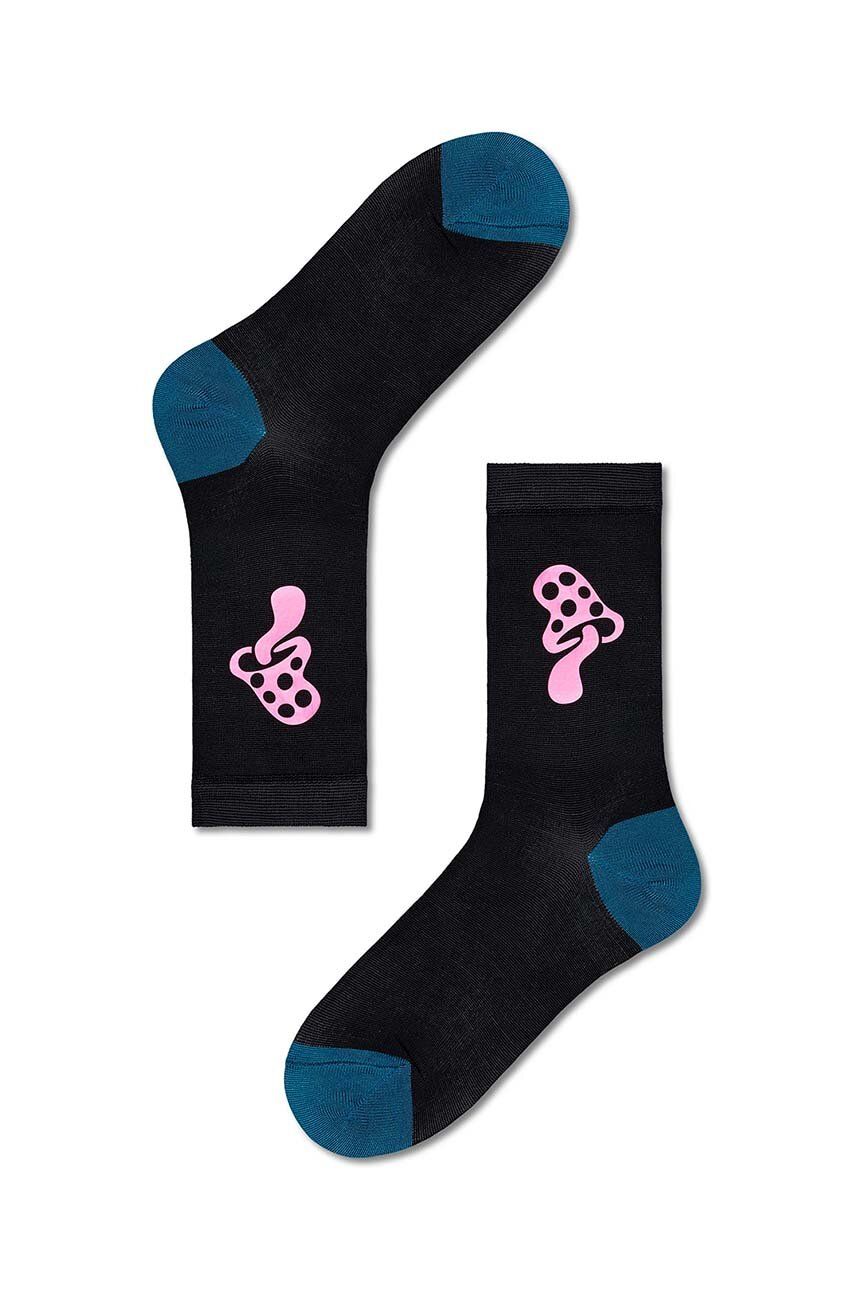 Levně Ponožky Happy Socks Caroline Crew Sock dámské, černá barva