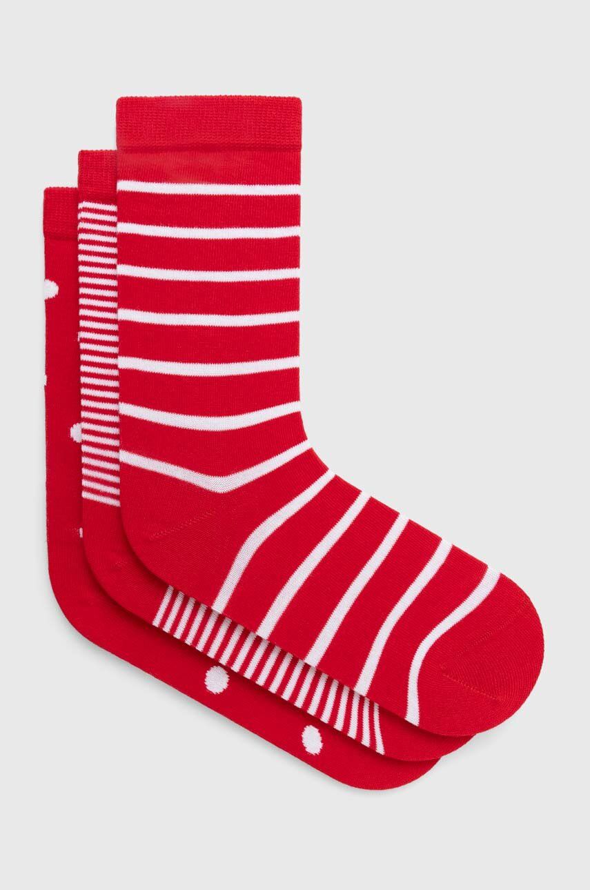 Ponožky Pepe Jeans 3-pack dámské, červená barva