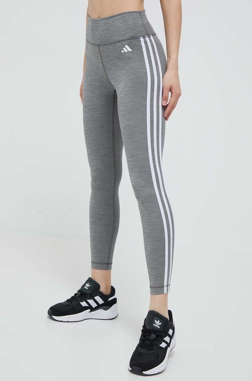 adidas Performance leggins de antrenament Train Essentials culoarea gri, melanj