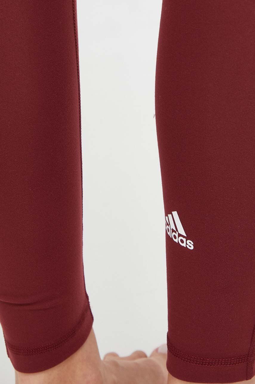 Tajice za jogu adidas Performance Essentials boja: bordo, bez uzorka