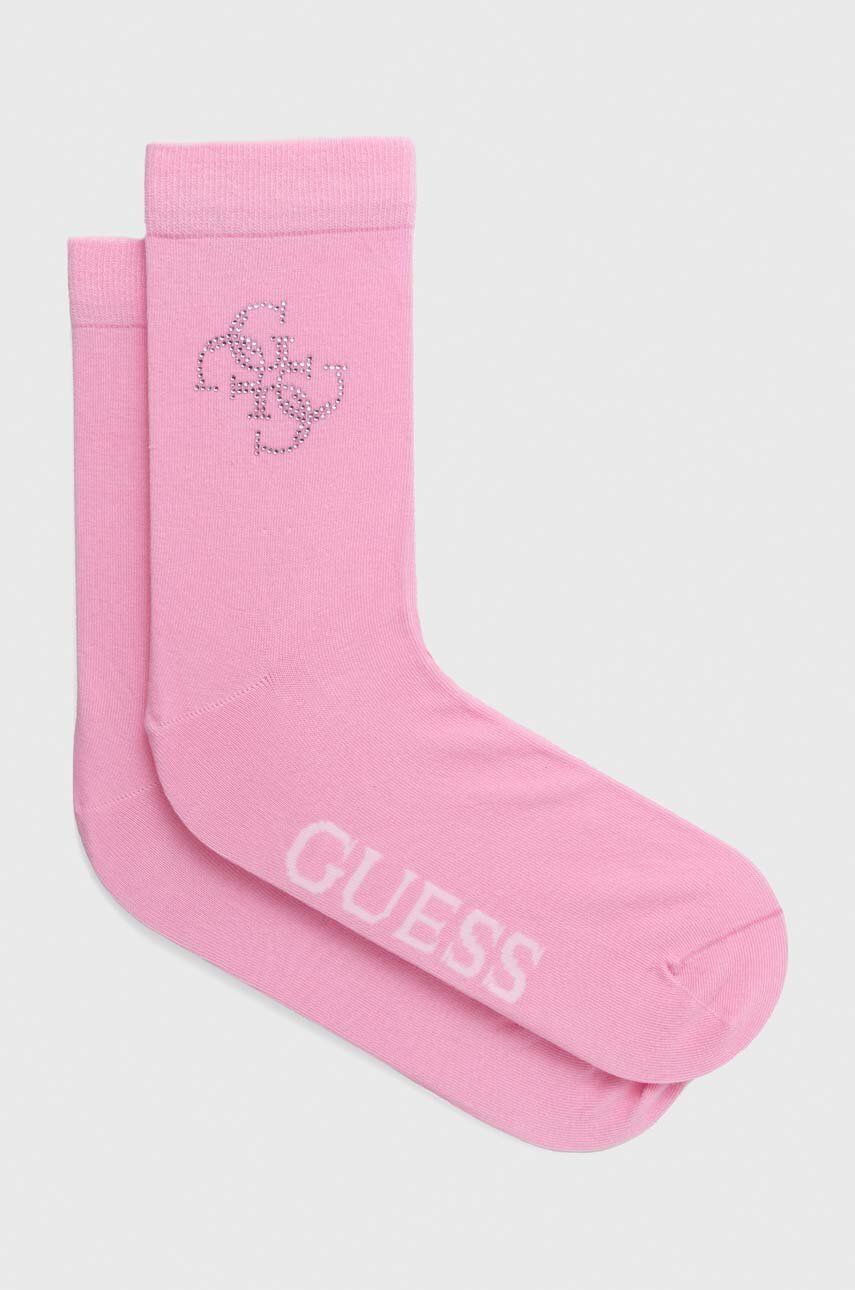 Levně Ponožky Guess dámské, růžová barva, O3YY00 KBZU0