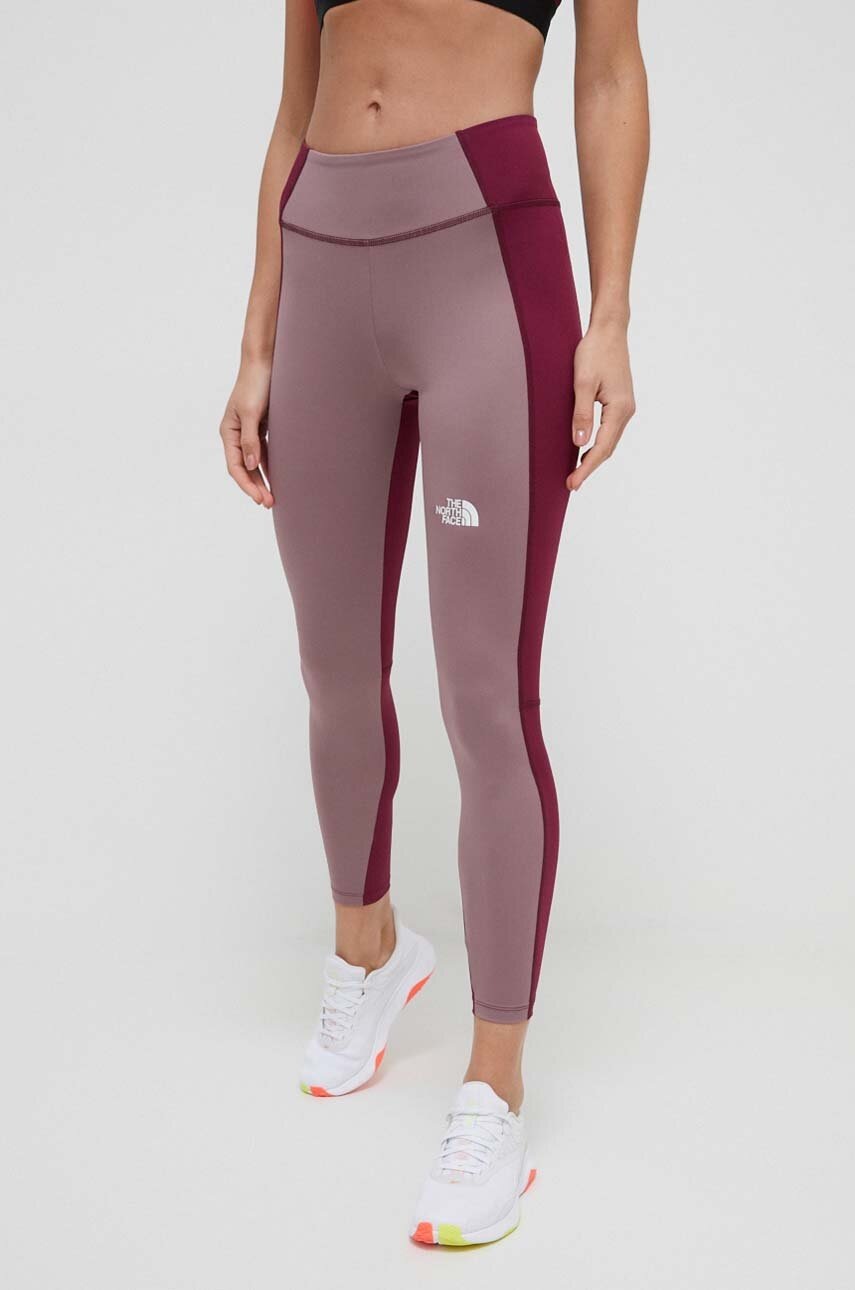 The North Face leggins de antrenament culoarea violet, neted