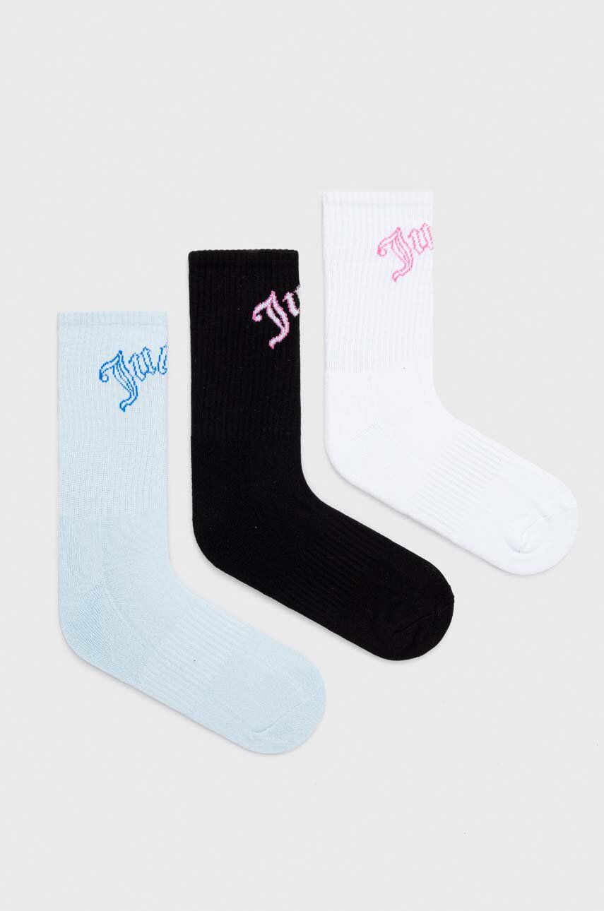 Ponožky Juicy Couture 3-pack dámské - modrá - 80 % Bavlna
