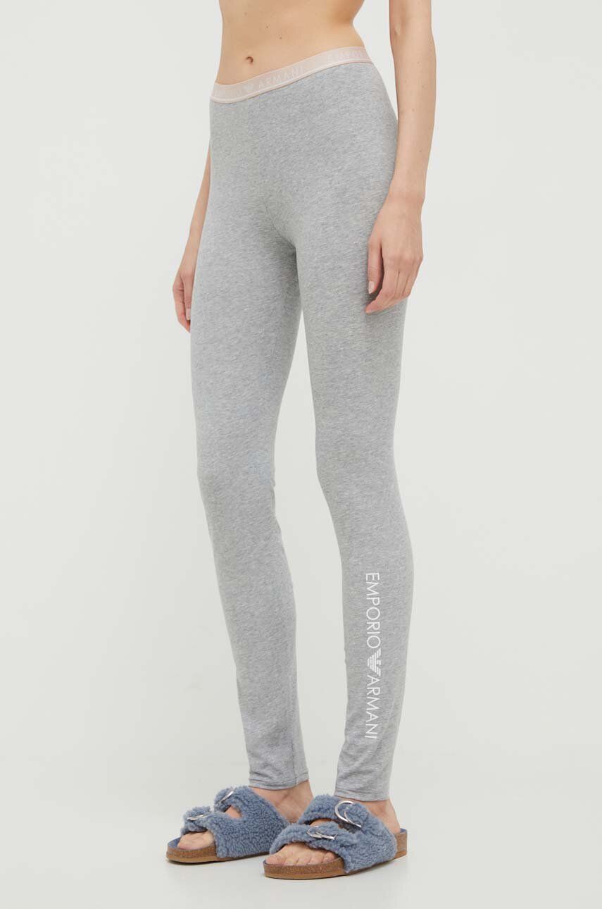 Společenské legíny Emporio Armani Underwear šedá barva, s potiskem - šedá -  Hlavní materiál: 9