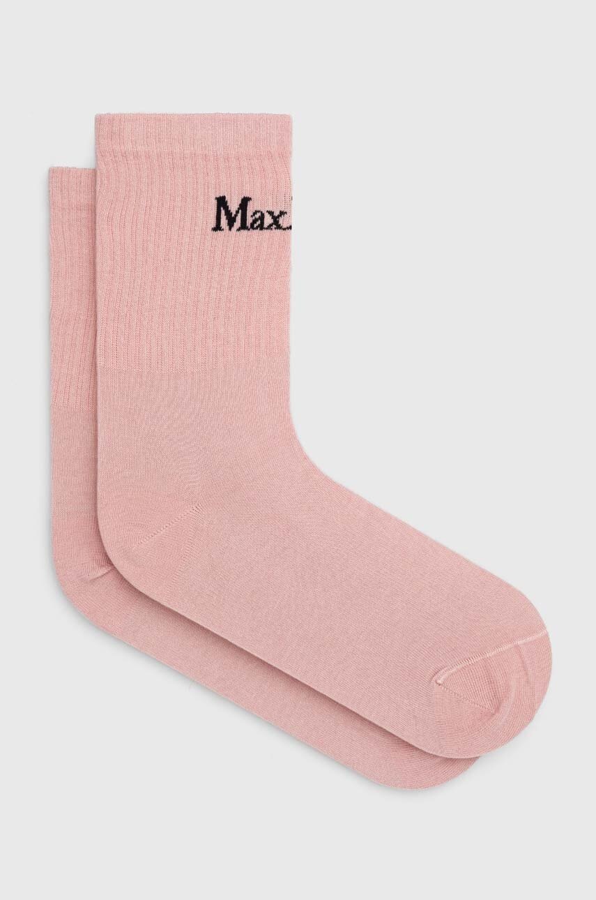 

Шкарпетки з домішкою кашеміру Max Mara Leisure колір рожевий