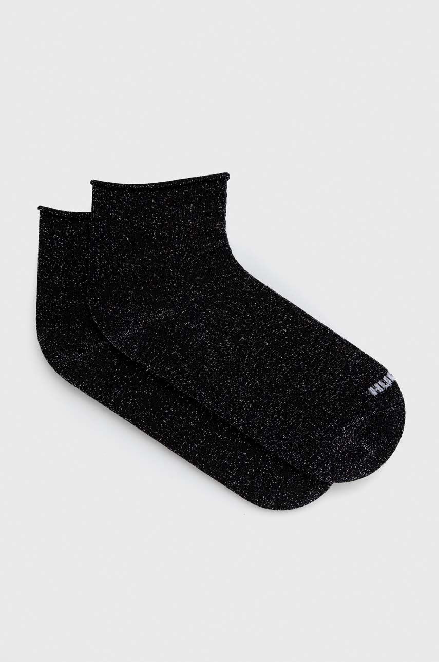 Levně Ponožky HUGO 2-pack dámské, černá barva