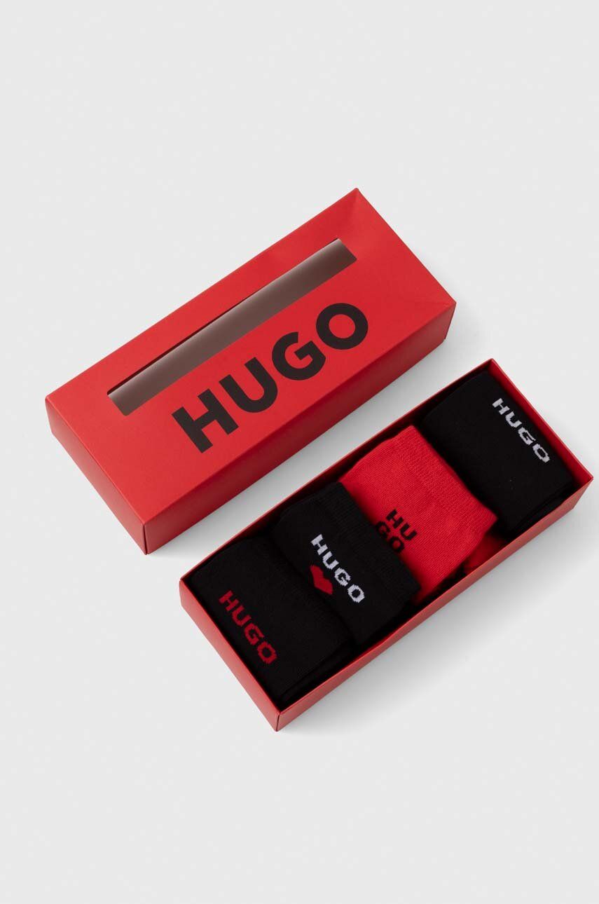 HUGO Sosete 4-pack Femei, Culoarea Negru