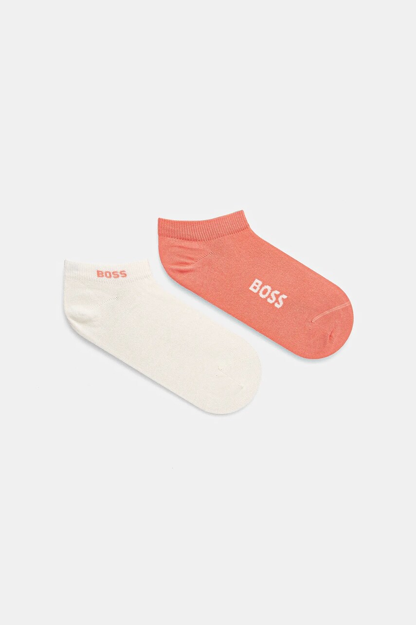 Levně Ponožky BOSS 2-pack dámské, růžová barva