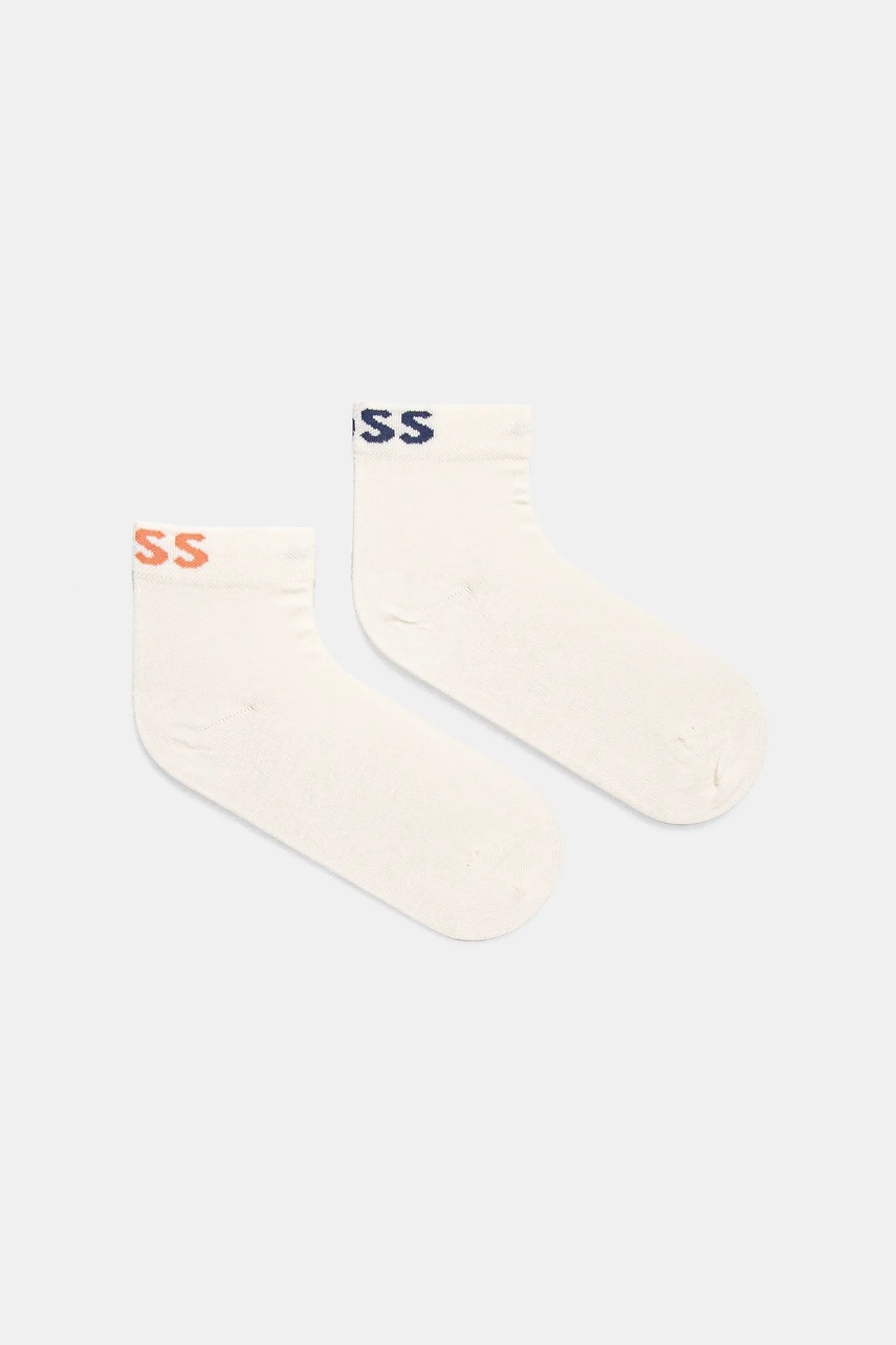 BOSS sosete 2-pack femei, culoarea alb