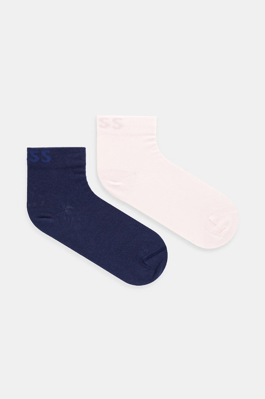 BOSS sosete 2-pack femei, culoarea roz