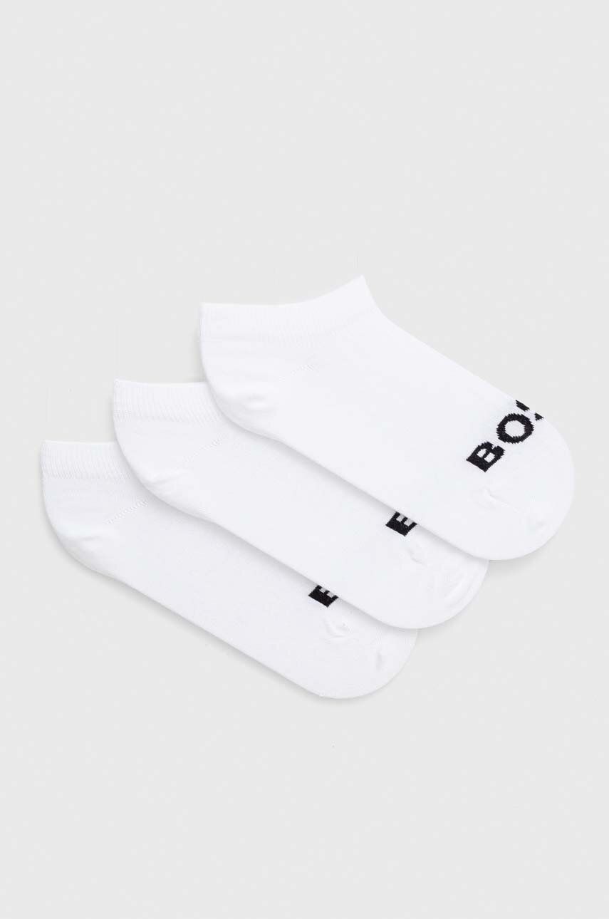 Levně Ponožky BOSS 3-pack dámské, bílá barva