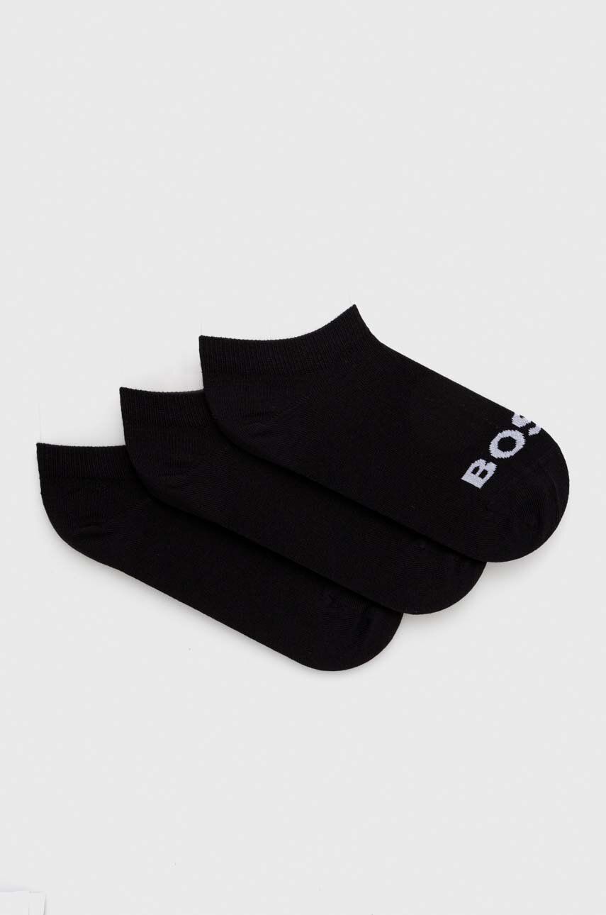 Levně Ponožky BOSS 3-pack dámské, černá barva, 50502073