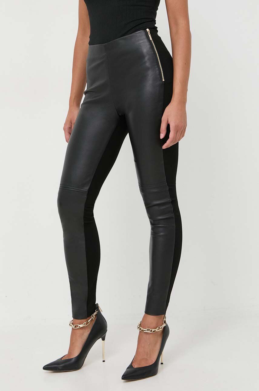 Kalhoty Marciano Guess dámské, černá barva, přiléhavé, high waist - černá - Podšívka: 94 % Polyester
