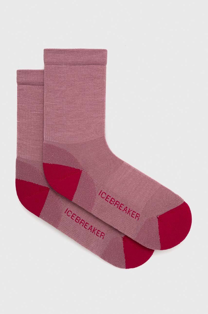 Ponožky Icebreaker Lifestyle Light dámské, růžová barva