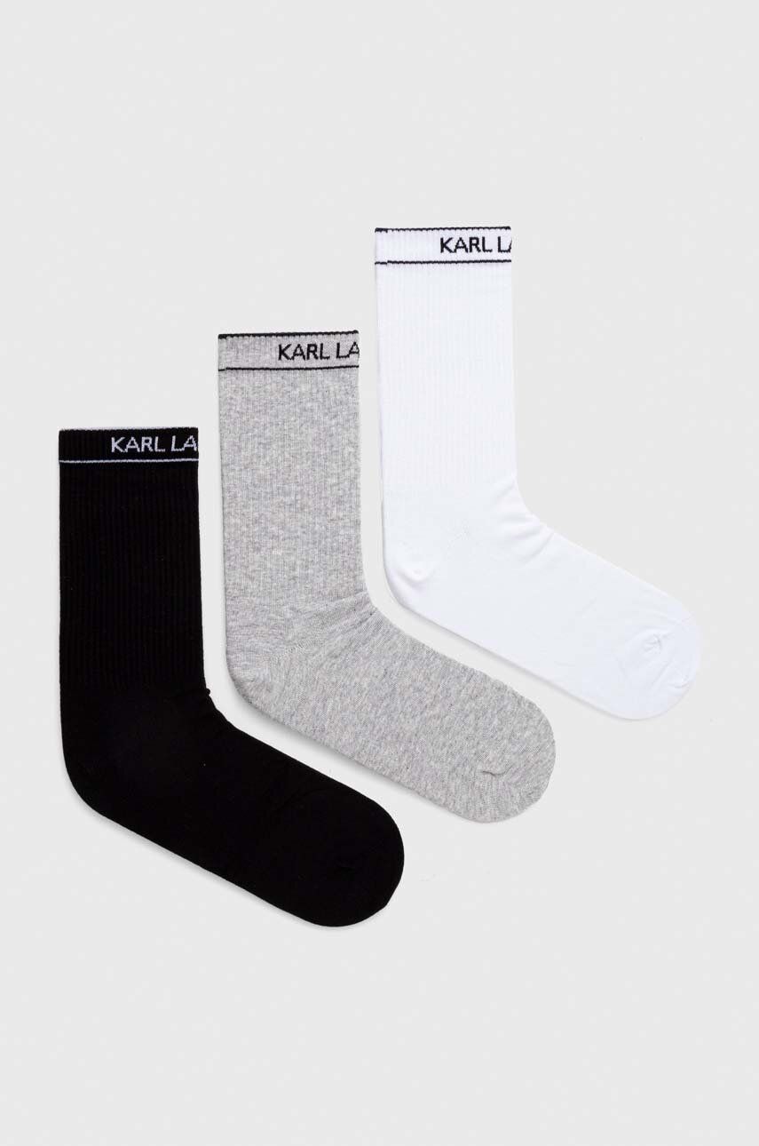 Ponožky Karl Lagerfeld 3-pack dámské, černá barva - černá - 70 % Organická bavlna