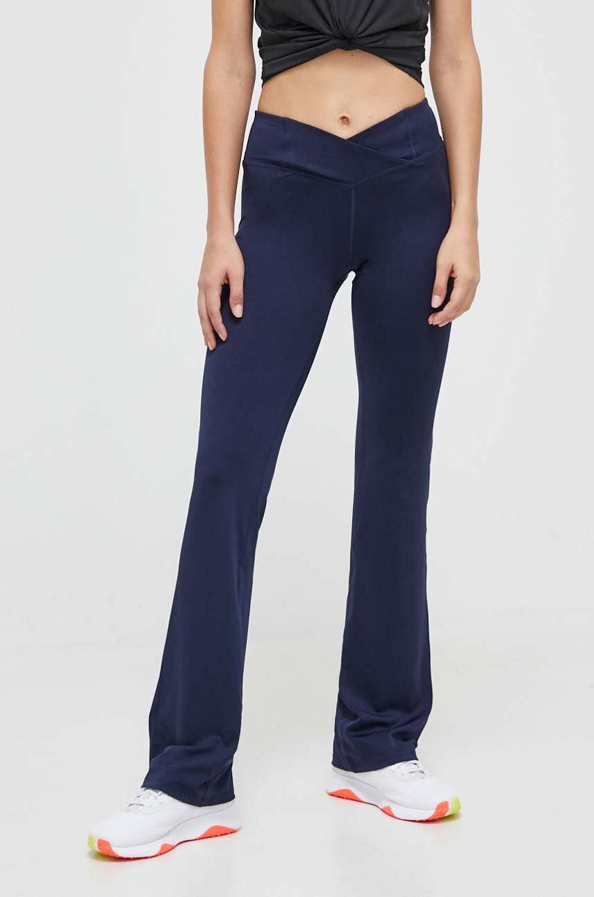 Tréninkové kalhoty Reebok Workout Ready tmavomodrá barva, hladké - námořnická modř - 91 % Recyklovan