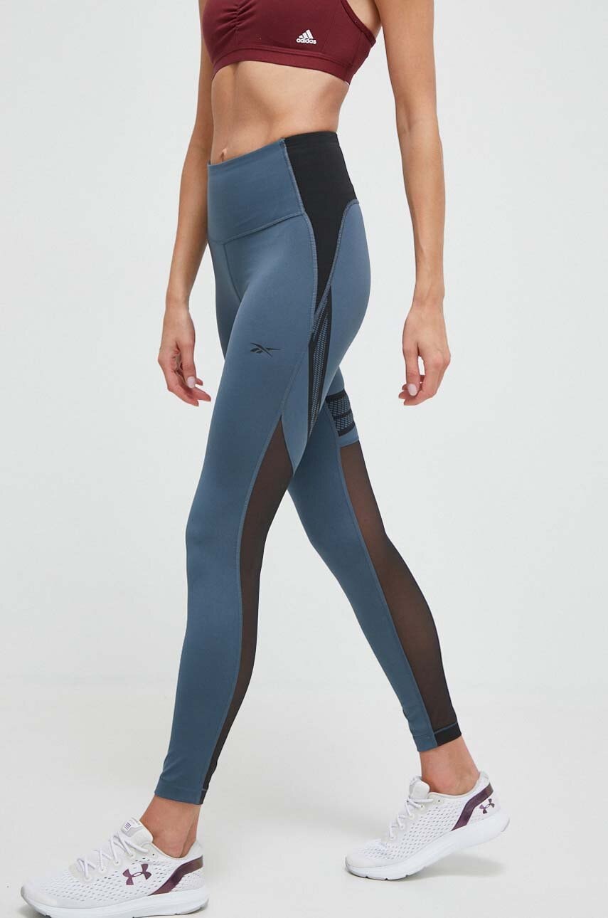 Reebok leggins de antrenament Lux cu imprimeu