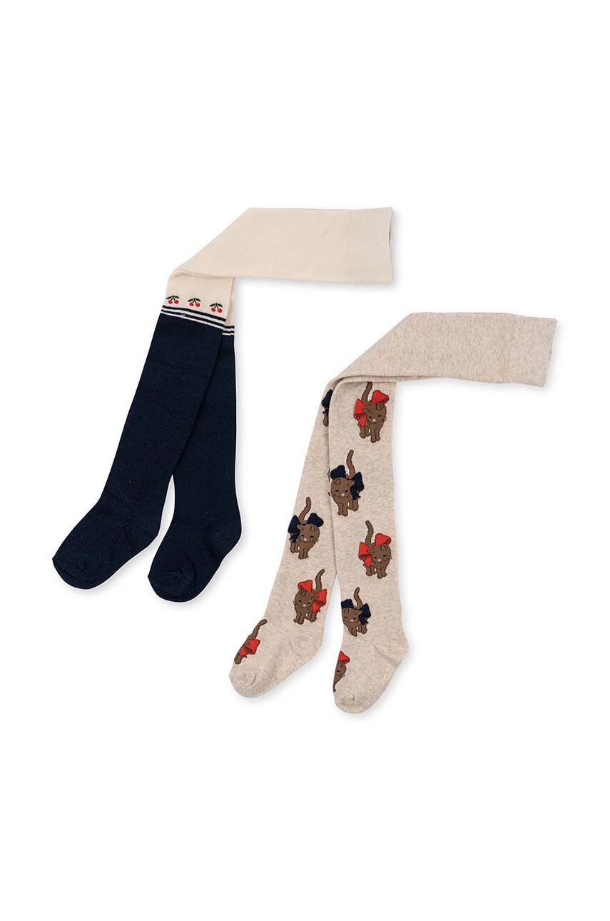 Дитячі колготки Konges Sløjd 2-pack колір бежевий Дитячі колготки Konges Sløjd 2-pack колір бежевий