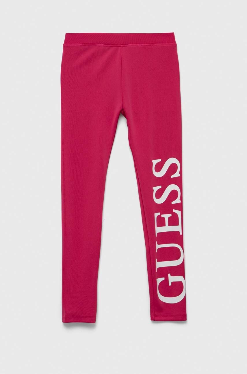 

Детские леггинсы Guess цвет розовый с принтом