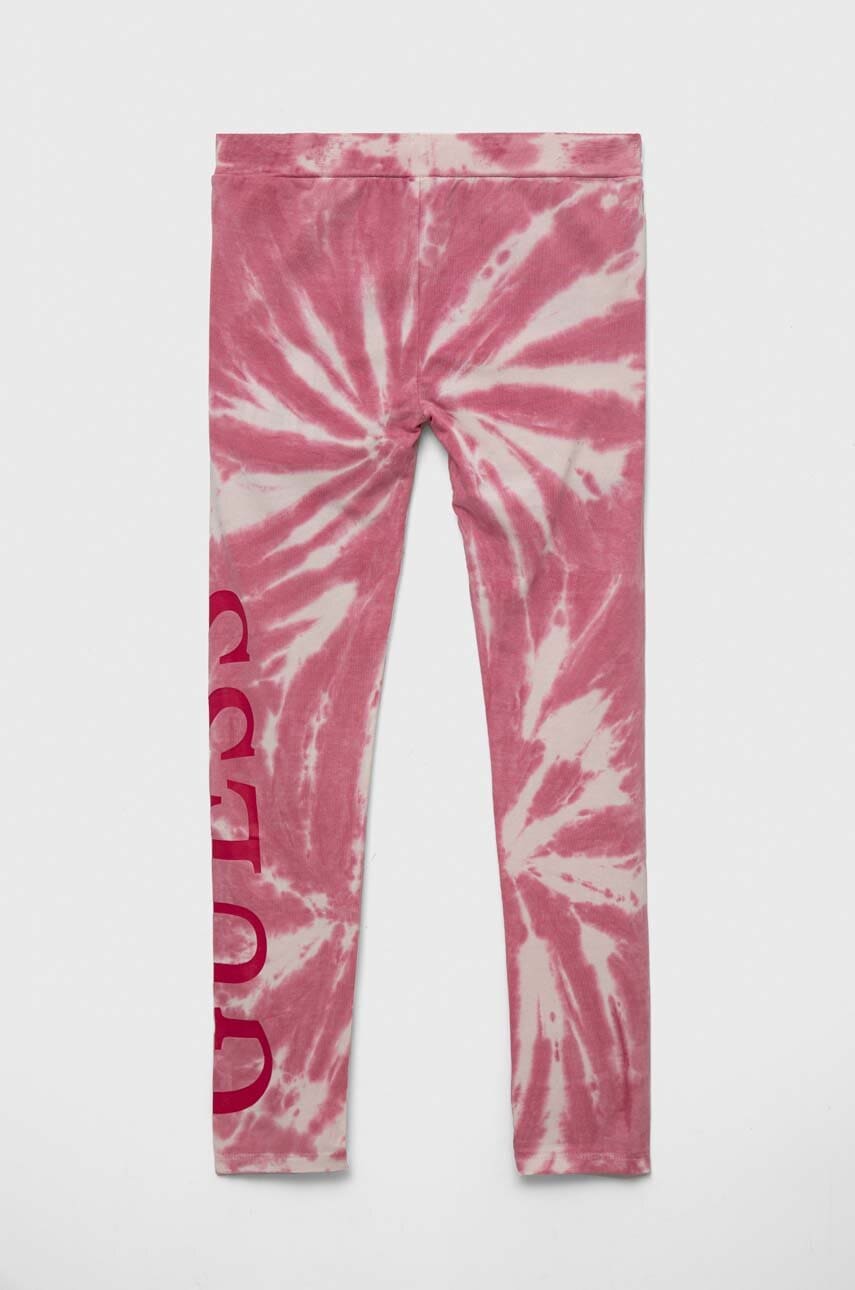 Детские леггинсы Guess цвет розовый с узором Детские леггинсы Guess цвет розовый с узором