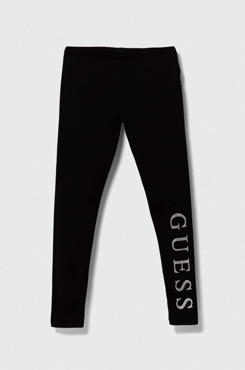 

Детски клин Guess в черно с принт, Черен