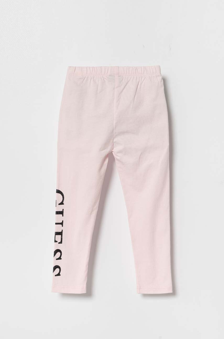 Детские леггинсы Guess цвет розовый с принтом Детские леггинсы Guess цвет розовый с принтом