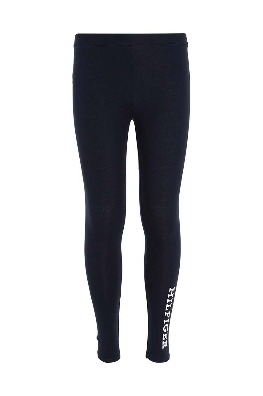 Дитячі легінси Tommy Hilfiger колір синій з принтом Дитячі легінси Tommy Hilfiger колір синій з принтом