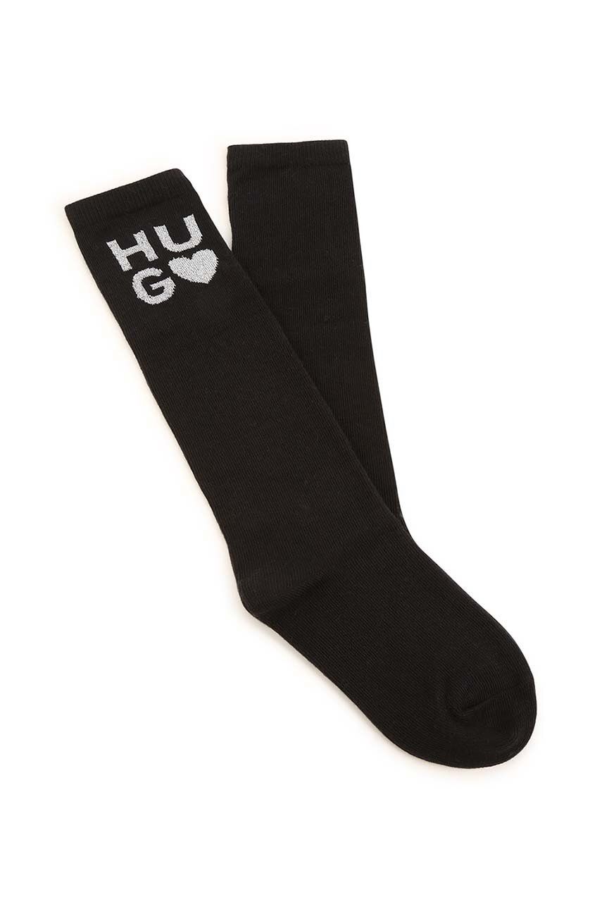Dětské ponožky HUGO černá barva - černá -  61 % Bavlna